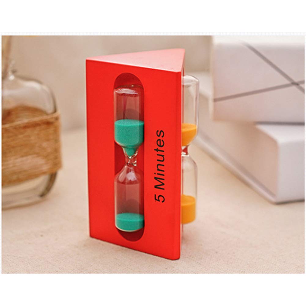 Clessidra 3/5/7 Minuti Ornamenti a Clessidra Triangolare Desktop S Sabbia Timer Craft Decorazione Squisita Orologio Bambini Dono Regalo Domestico in Legno Clessidra Magnetica (Size : White)