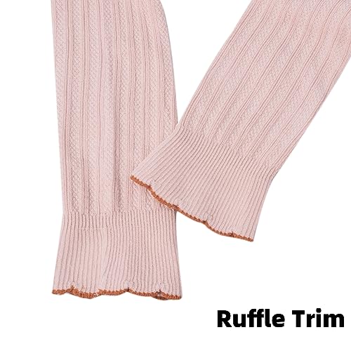 Looching Baby Girls Cable Knit Legging Flared Solid Warm Footless Knitted Tight Stocking Pant Toddler Kids,5 Pack4