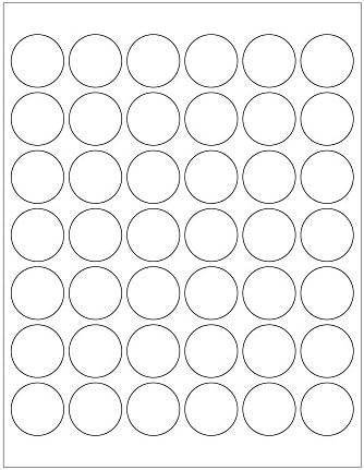 ChromaLabel 1.25 Inch Round Printable Labels for Laser and Inkjet Printers, 1050 Stickers per Pack, 42 Stickers per Sheet, White