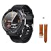 Produktbild Full-Fit runde Smartwatch 1,3-Zoll-Smart-Armband Sport Retina-Display Bluetooth-Musikkamera-Steuerung mit LED-Taschenlampe-Add_Brown_Leather_Strap