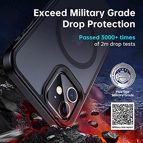 Meifigno Magnetic Case Designed For Iphone 12 Mini Case,[ Military Grade Protection & Compatible With Magsafe] Translucent Matte Back With Soft Silicone Edge, For Iphone 12 Mini 5.4 Inch(Black) #TOP4