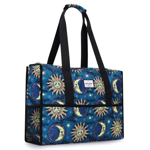 Utility Tote Bag with Laptop Compartment Luggage Sleeve Zippered Multi-pocket Commute Shoulder Purse for Nursing/Work