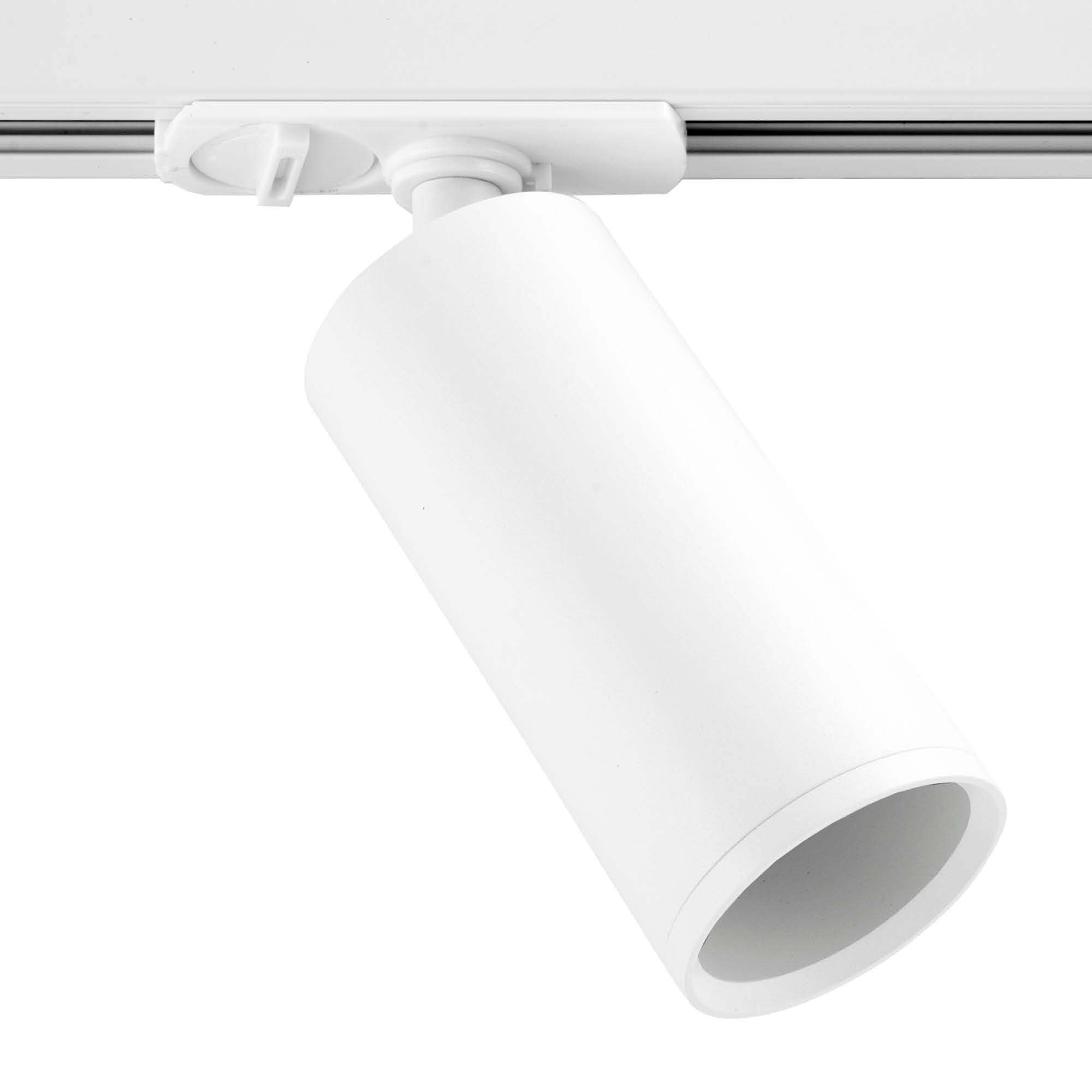 Ledvion - Sistema de rieles iluminacion, 2m, Carril Monofasico, Sin bombilla GU10, Blanco, 4x Foco de techo Orientable GU10, Lampara techo, plafon led techo cocina, luces led, focos led interior techo