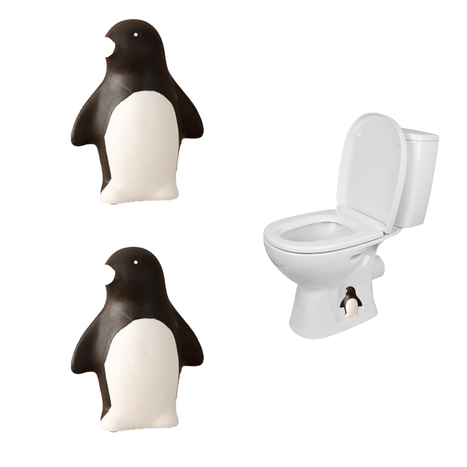 Photo 1 of 2 Pcs Ceramic Penguin Toilet Bolt Caps