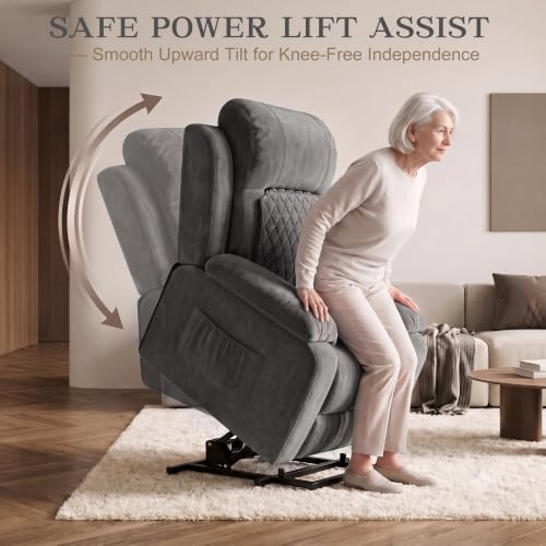 Image of Power Recliner Chair with Massage, Electric Recliner for Elderly