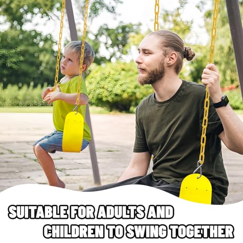 Image of Swings Set - 2-Pack Suitable for Kids and Adults, Comes with Hooks & Chains, Perfect for Backyard