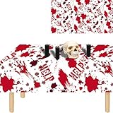 Emopeak Halloween Tablecloth Blood Creepy Handprint 54 x108 Inch, Rectangular Table Cover Decorations Spillproof Washable Table Topper Perfect for Halloween Decoration, Dinner Parties