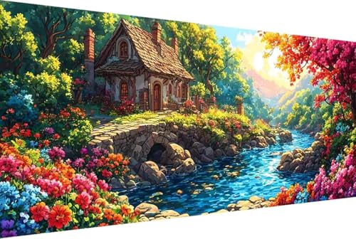 Paint by Numbers Loisirs Créatifs Adultes Paysage de Fleurs Acrylique