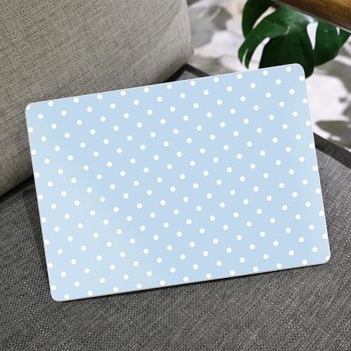 Image of MEEgoodo Case for M5 /M4 /M3 /M2 MacBook Air 13 inch 2026 2025 2024 2022, Fit Model A3449 /A3240 /A3113 /A2681, Case Compatible with MacBook Air 13.6-inch, Blue & White Polka Dots