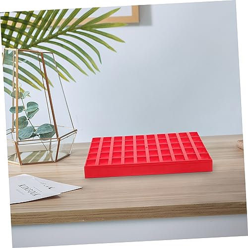 Caja organizadora de monedas roja de plástico miniatura 6