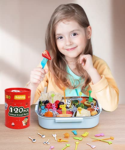 120Pcs Animal Food Picks For Kids, Vicuna R Toddler Food Picks Bpa-Free, Fun Kids Food Picks For Bento Box, Reusable Cute Fruit Toothpicks, Kids Lunch Accessories Decorations #TOP2
