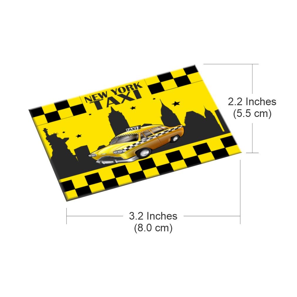 Magnet Déco NEW YORK TAXI - Format A5 A6 A7 - Style Rétro Et Résistant