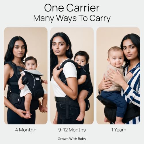 Image of Haus & Kinder Kangaroo Nest Baby Carrier for 0 to 3 Years Baby, 2-in-1 Hip Seat Baby Carry Bag for Newborn to Toddler, Ergonomic Front & Back Carry Kangaroo Bag, Adjustable Straps, Breathable, Up to 20 Kg