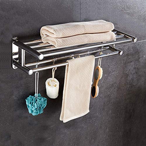 Porte-serviette en acier inoxydable de qualité supérieure avec étagère double LWX