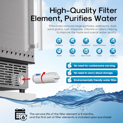 Image of ICEPURE 15 inch Under Counter Ice Maker with Drain Pump and Filter, WiFi Control, 90lbs /24H, Self-Cleaning, Smart Reminder, 24H Timer, ETL FCC, Freestanding for Residential and Commercial, Stainless Steel