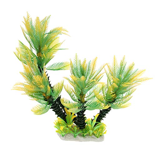 Balacoo 1pc Fake Plant Artificial Fake Vivid Plastic Underwater Coconut Grove Grass Plant Landscape for Fish Tank Aquarium