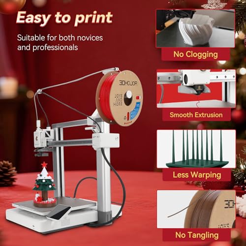 Image of 3DHoJor PLA+ Filament 1.75mm 3D Printer Filament + 1kg*4 Christmas Special Bundle Cardboard Spool Dimensional Accuracy + /- 0.03 mm - (True red /Milky White /Brown /Pine Green)