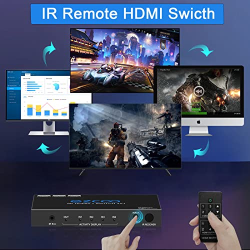 DISCOUNTED! 8K HDMI 2.1 Switch 4K 120Hz 4x1 48Gbps VRR CEC ARC HDCP2.3  HDR10 8K