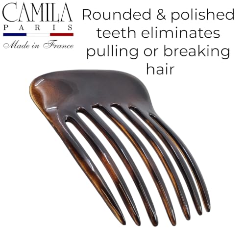 Image of Camila Paris CP2431 Hair Side Comb 2.75 inch French Twist Hair Combs Clips | Small French Comb Hair Clips Pin, Hair Side Combs for Women, Made in France