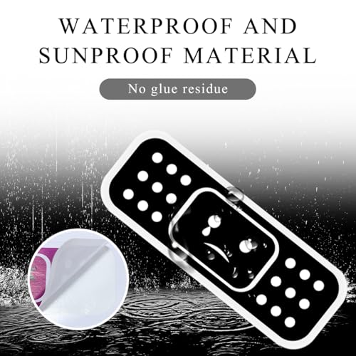 Image of Car Cartoon Decals, Strip & Cross Funny Bandage Auto Stickers with UV Protection, Waterproof Self-Adhesive Cute PVC Decals, Universal Car Accessories for Decor (Black)
