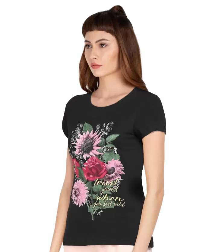Image of Lyra Women's Cotton Regular Fit T-Shirt