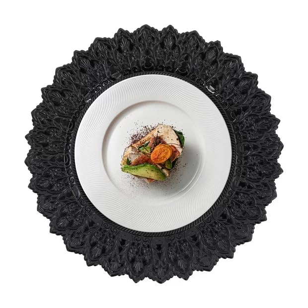 Platos Cargadores Redondos Negros 13" Pack 50 miniatura 5