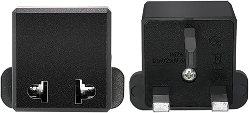 Miniatura 3 de (Negro-5 piezas) Adaptador de enchufes de EE. UU. a Reino Unido Enchufes de la UE a Reino Unido Enchufes Convertidor de Alimentación Enchufes de 2