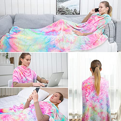 Elegear Tie Dye Hug Throw Tv Blanket - Lazy Phone Blankets Keep Your Hands Free, Soft Fleece Wrap Blankets For Couch/Bed, Cozy Fuzzy Blankets As Valentines Birthday Gifts For Mom/Adult/Women/Men/Kids #TOP6