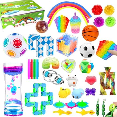 Sensory Fidget Toys Set 41 Pack, Party Favors Fidget Hand Toys for Adults and Kids, Sensory Fidget and Squeeze Widget for Relaxing Therapy - Perfect for ADHD Add Anxiety Autism