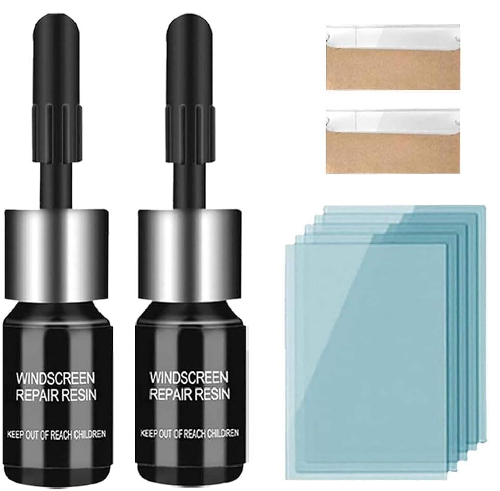 Windshield Crack Repair Kit, 2 Bottles Nano Glass Crack Repair Liquid Quick Windshield Repair for Chips and Cracks, Bulls-Eye and Star-Shaped Crack