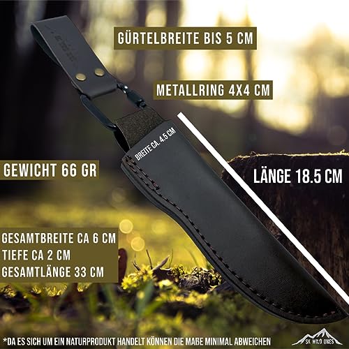 SK Wild Ones® Universell Echt Messerscheide Aus Leder - Lederscheide Für Messer - messerhülle Leder - Messerscheide Ohne Messer - Leder Messer mit Befestigung Kydexscheide Holster Gürtelclip Tek Lok