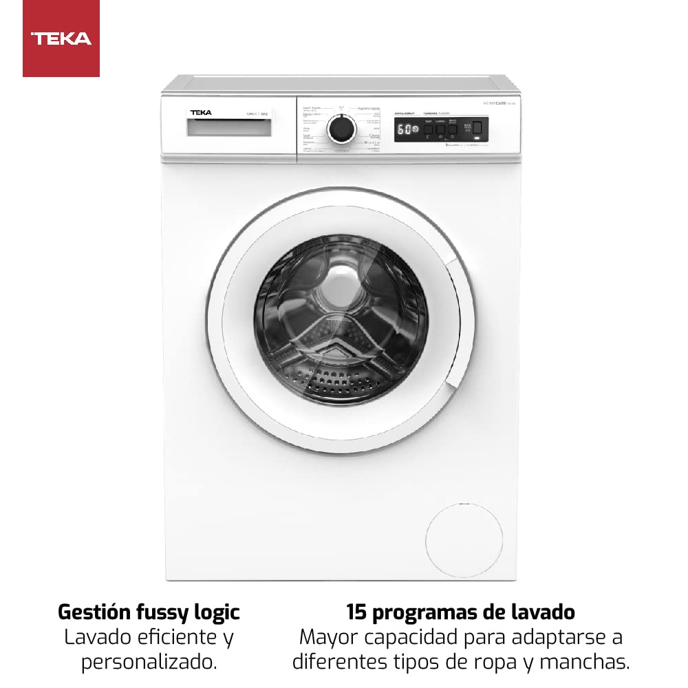 Teka WMT 10610 WH - Lavadora HomeCare Series,15 Programas de Lavado, Electrónica con Display Digital, Gestión Fuzzy Logic, Capacidad 6 kg, Color Blanco