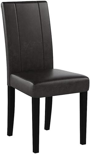 Miniatura 5 de SUPER DEAL Juego de 4 sillas de comedor de piel sintética con patas de madera, resistentes al agua y al aceite, elásticas, sillas de cocina,