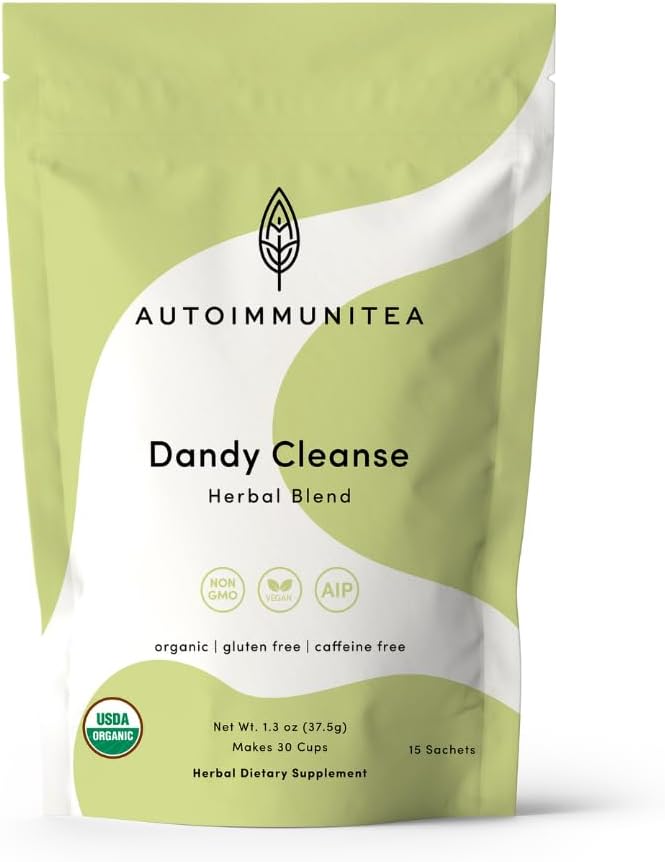 Detox Liver Tea - Herbal Debloat Blend - AIP Autoimmune Protocol Compliant - Whole 30, Paleo Friendly - Organic Cleansing Herbs with Dandelion Root, Ginger, Rooibos