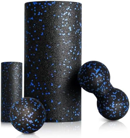 Faszienrolle Set Foam Roller Faszien Set mit Großer und Mini Faszienrolle Klein Faszienball und Duoball für Intensive Massage Faszien Training von Muskeln