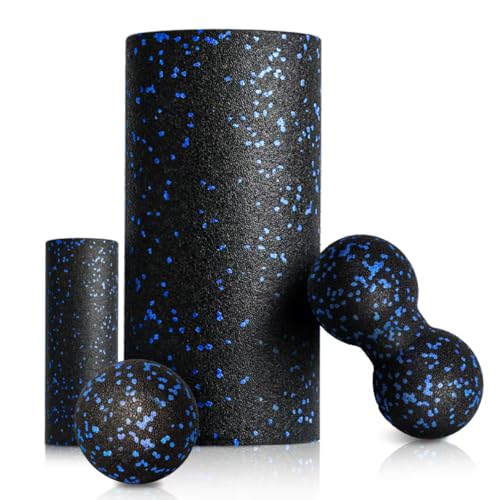 Faszienrolle Set Foam Roller Faszien Set mit Großer und Mini Faszienrolle Klein Faszienball und Duoball für Intensive Massage Faszien Training von Muskeln