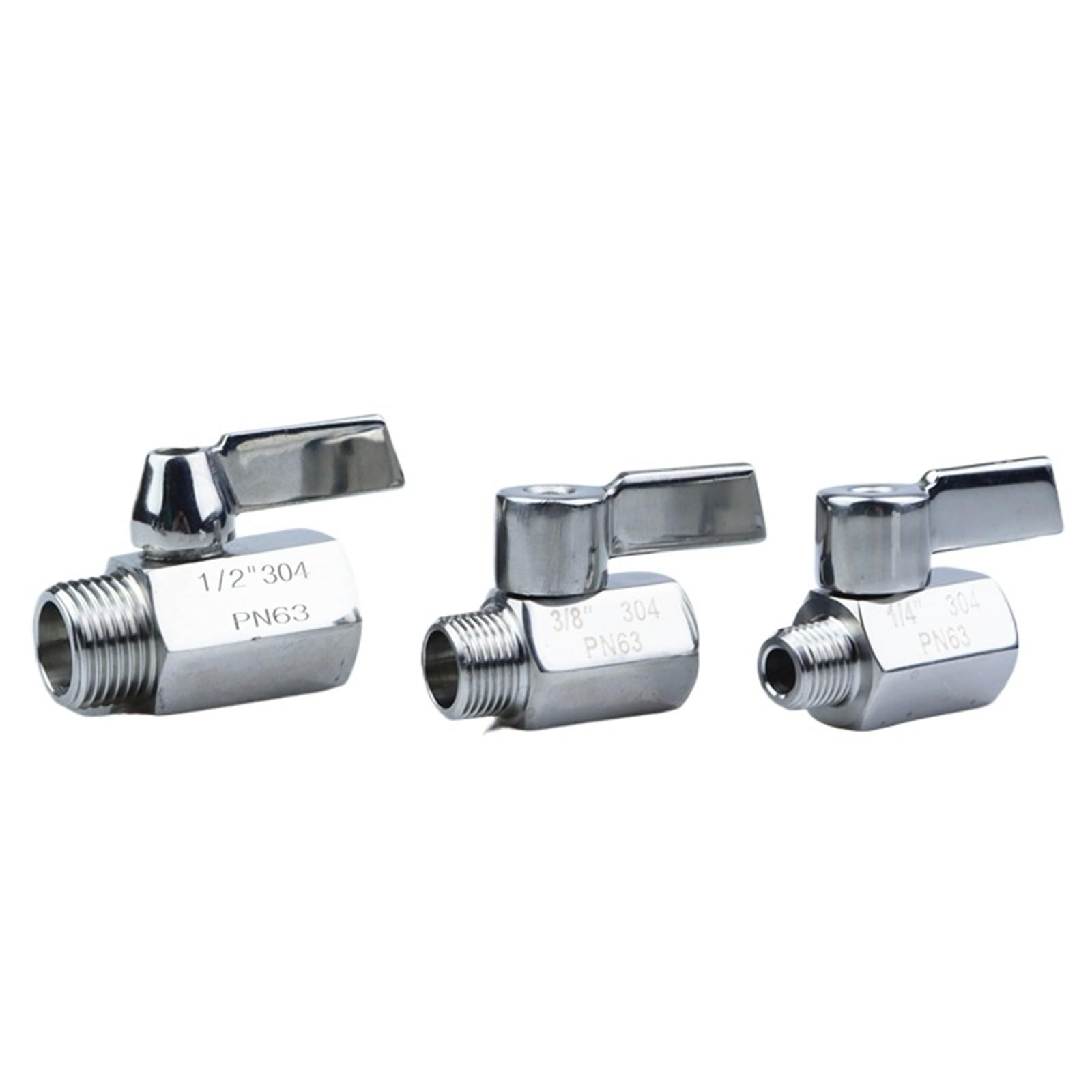 Mini válvula de bola 2 vías acero inoxidable SS304