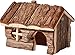 Produktbild Kleines Nagerhaus "Berghütte" aus Naturholz, Nagerhöhle mit natürlicher Rinde, 14 x 12,5 x 10,5 cm