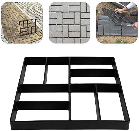 Muross 40 x 40CM Path Maker Mold Reusable Plastic Walkway Paving Mould Square Concrete Stepping Stone Paver Walkways Cement Mold for Lawn Patio Yard Garden(1)