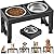 Aystkniet Elevated Dog Bowls for Medium Large Breed Dogs, 4 Height Adjustable Dog Raised Bowls Stand to 23cm, 27cm, 31cm, 35cm, 2 Thick Stainless Steel Dog Food Water Bowls, No Slip Dog Feeder