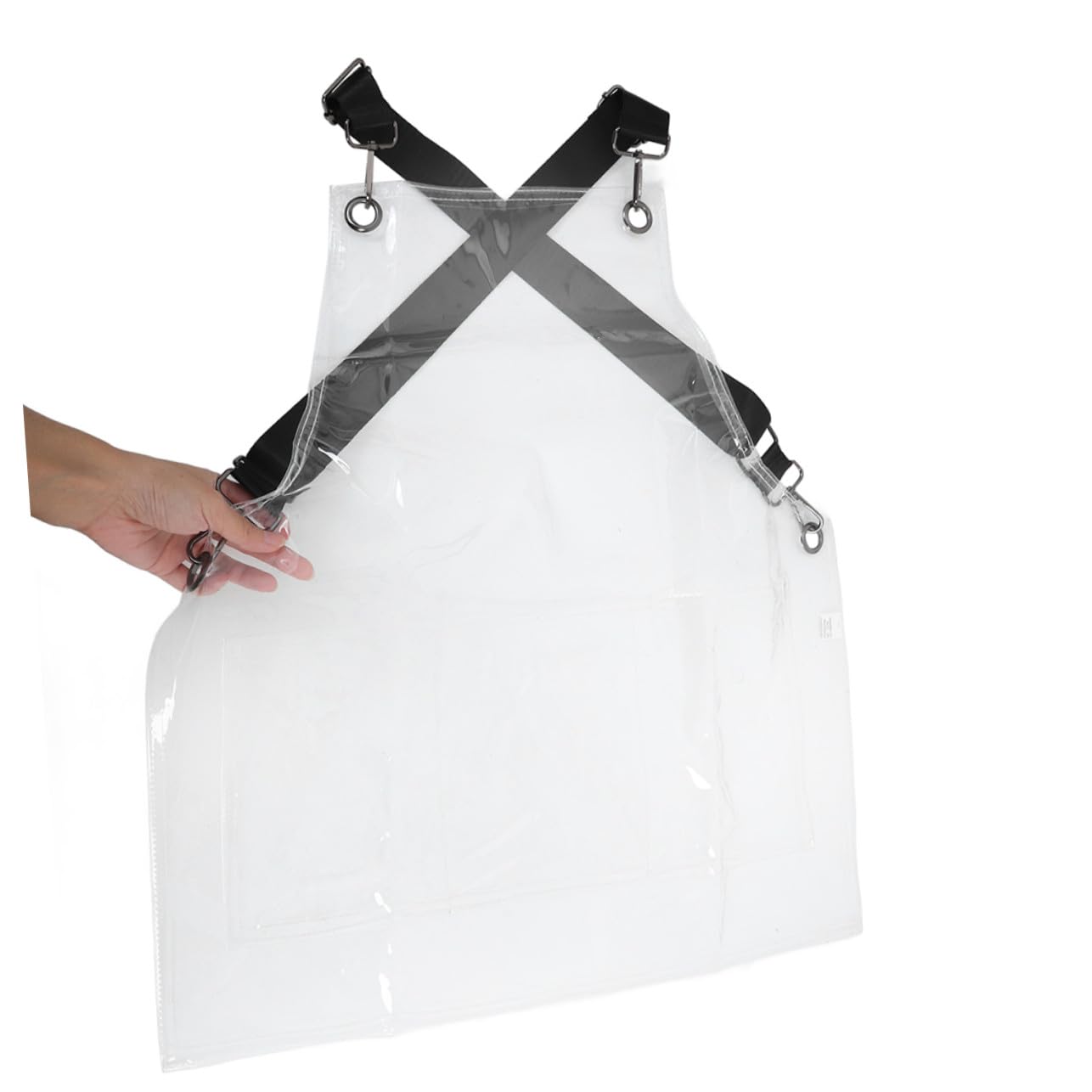 Mikikit Grembiule Trasparente per Parrucchieri da Salone con Tasche Design Ampio in Tpu e Cinturino Collo Regolabile per Uso Domestico e Professionale