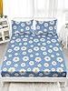 Datura Home Daisy Sheets Set 4Pcs for Kids, Lightweight Blue & White Daisy Print Sheet Set with 1 Flat Sheet, 1 Fitted Sheet + 2 Pillowcases (Full) #1