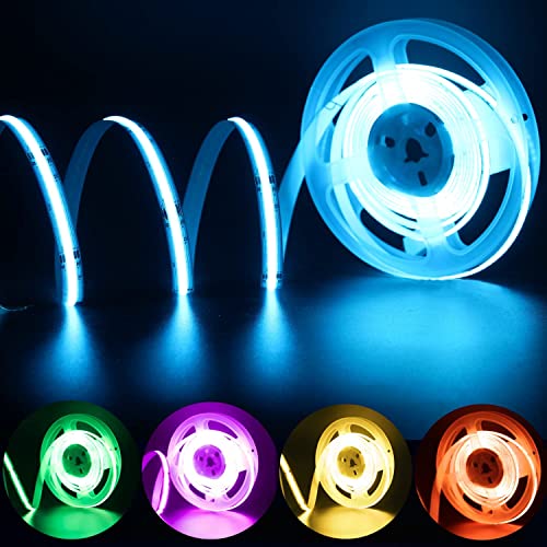 COB LED RGB Striscia 3m, PAUTIX DC24V Strisce luminose cambia colore con 840LED Luci a nastro flessibili multicolori per TV, camera da letto, decorazioni fai da te per feste (alimentatore non incluso)