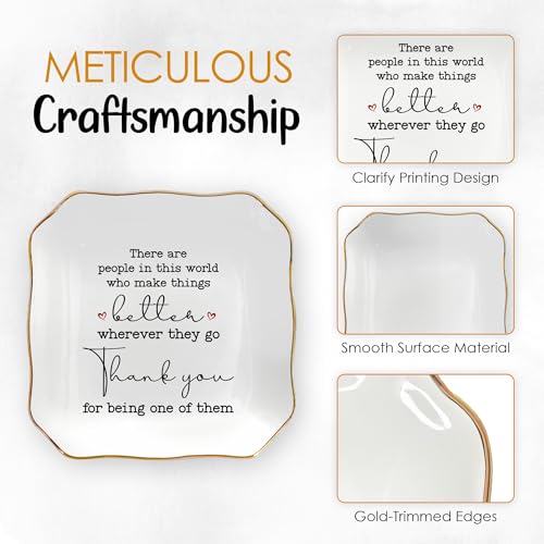 OASSIE Thank You Gifts for Women - 4"x4" Ceramic Jewelry Dish Tray - Birthday Appreciation Inspirational Gifts for Women Coworker Teacher Friends Employee3