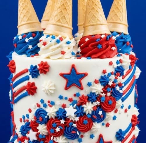 Image of Sprinkles | Colored Sugar | Patriotic Sprinkles | Red white and blue sprinkle | Cocktail sugar | Cupcake sprinkle | Cake sprinkles | Manvscakes | 3 ounces