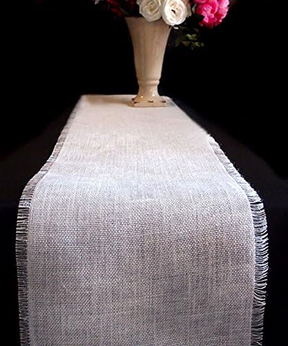 White Burlap Jute Table Runner -12.5" x 108"