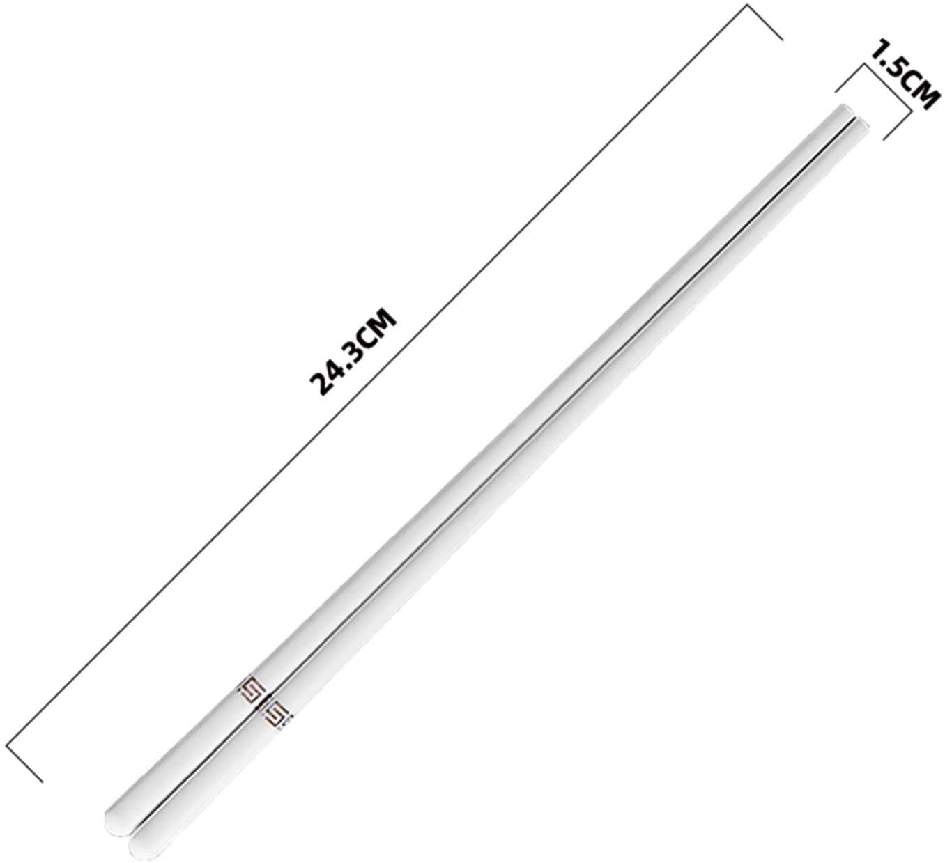Coffret cadeau de 5 paires de baguettes en porcelaine, baguettes japonaises réutilisables pour sushi, baguettes chinoises de luxe de qualité supérieure en porcelaine tendre, baguettes antidérapa