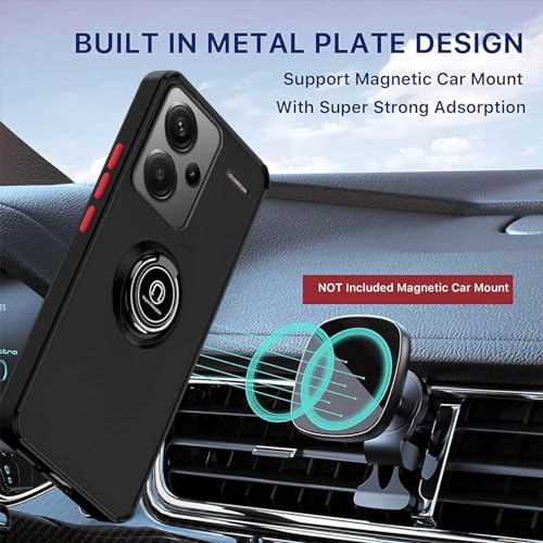 YUEQIAN Case for Xiaomi Redmi Note 13 Pro+ Plus 5G, 360°with Rotation Finger Ring Magnet Car Holder Shockproof Case - Image 3