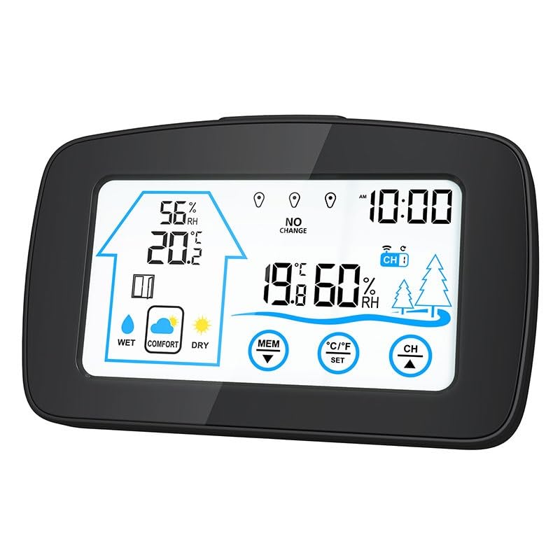 ABS Multifunctional Electronic Thermometer Hygrometer Clock Indoor Outdoor