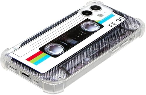 Miniatura 4 de Funda para iPhone 12 Mini, acabado mate, resistente, suave, con esquinas reforzadas, TPU suave, parachoques retro, funda de cinta de casete